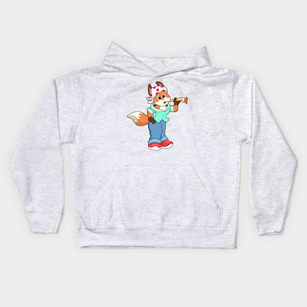 Fox as Painter with Brush & Colour Kids Hoodie by Markus Schnabel